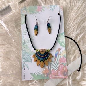 Handmade necklace and earring set